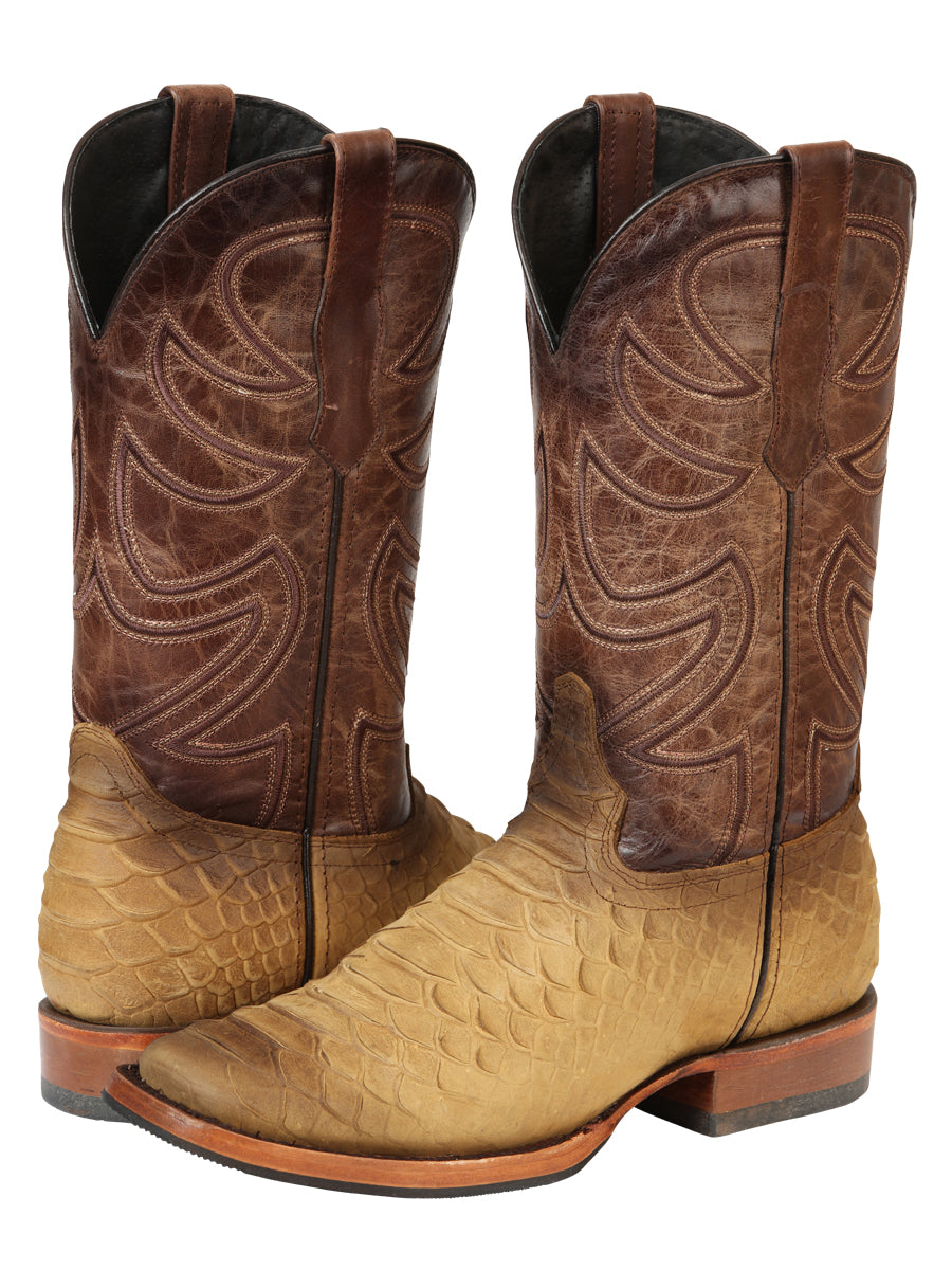 El General Men's Rodeo Boot Imitation Python - Honey 45563