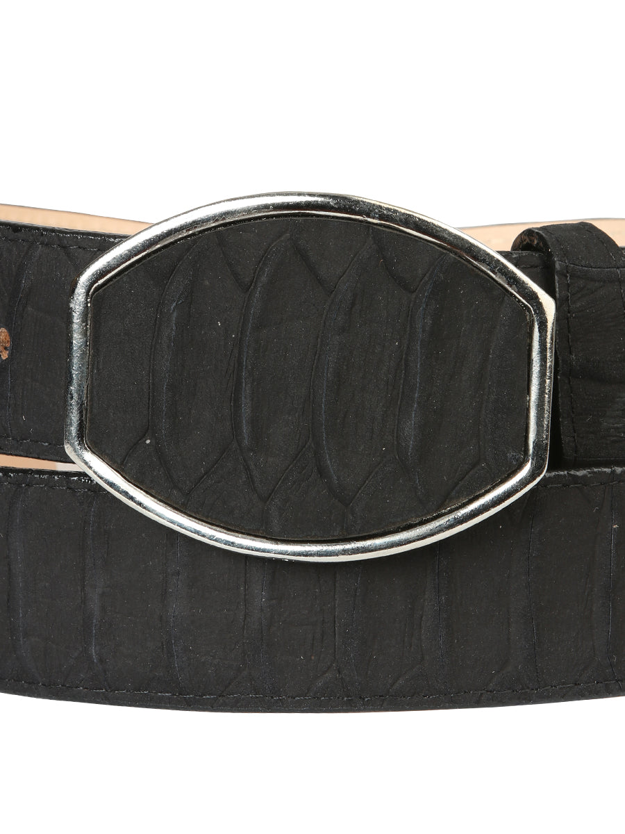 Men's Western Belt El General Imitation Python - Black 45569