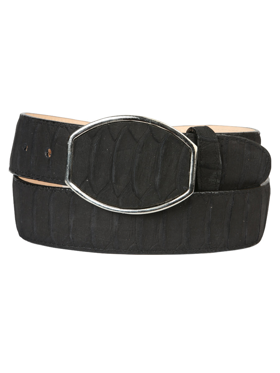Men's Western Belt El General Imitation Python - Black 45569