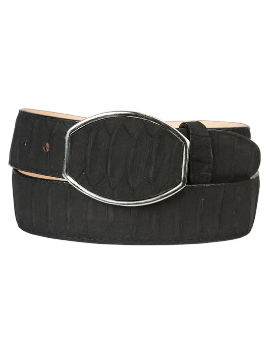 Men's Western Belt El General Imitation Python - Black 45569