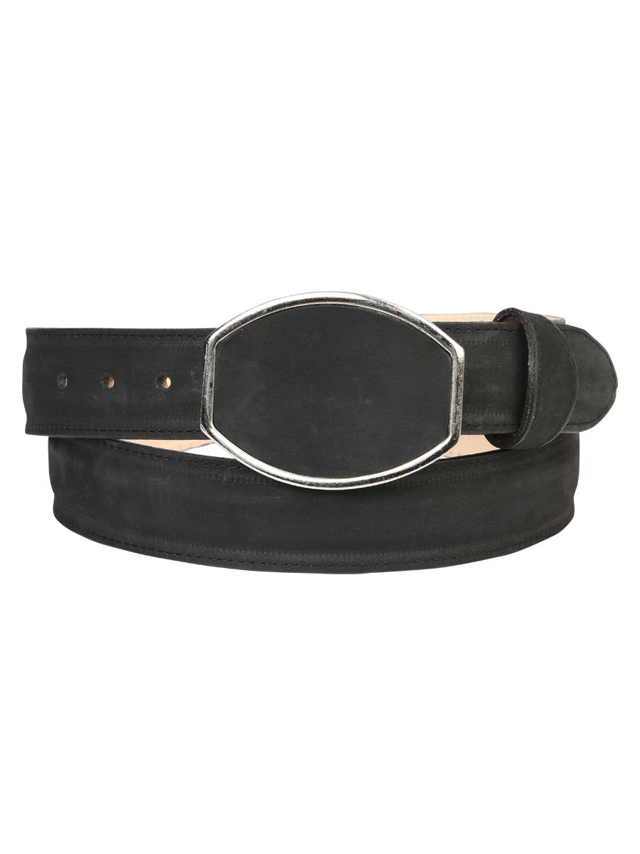 El General Men's Western Nubuck Black Belt 45575