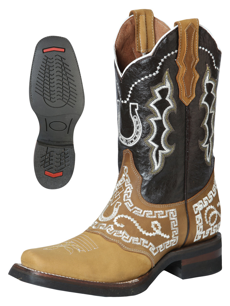 El General Rodeo Boot - Honey Nubuck with Embroidery 51111