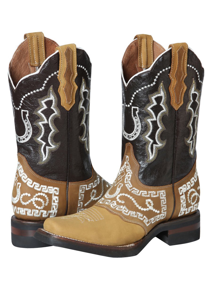 El General Rodeo Boot - Honey Nubuck with Embroidery 51111