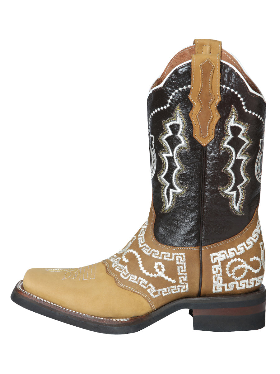 El General Rodeo Boot - Honey Nubuck with Embroidery 51111