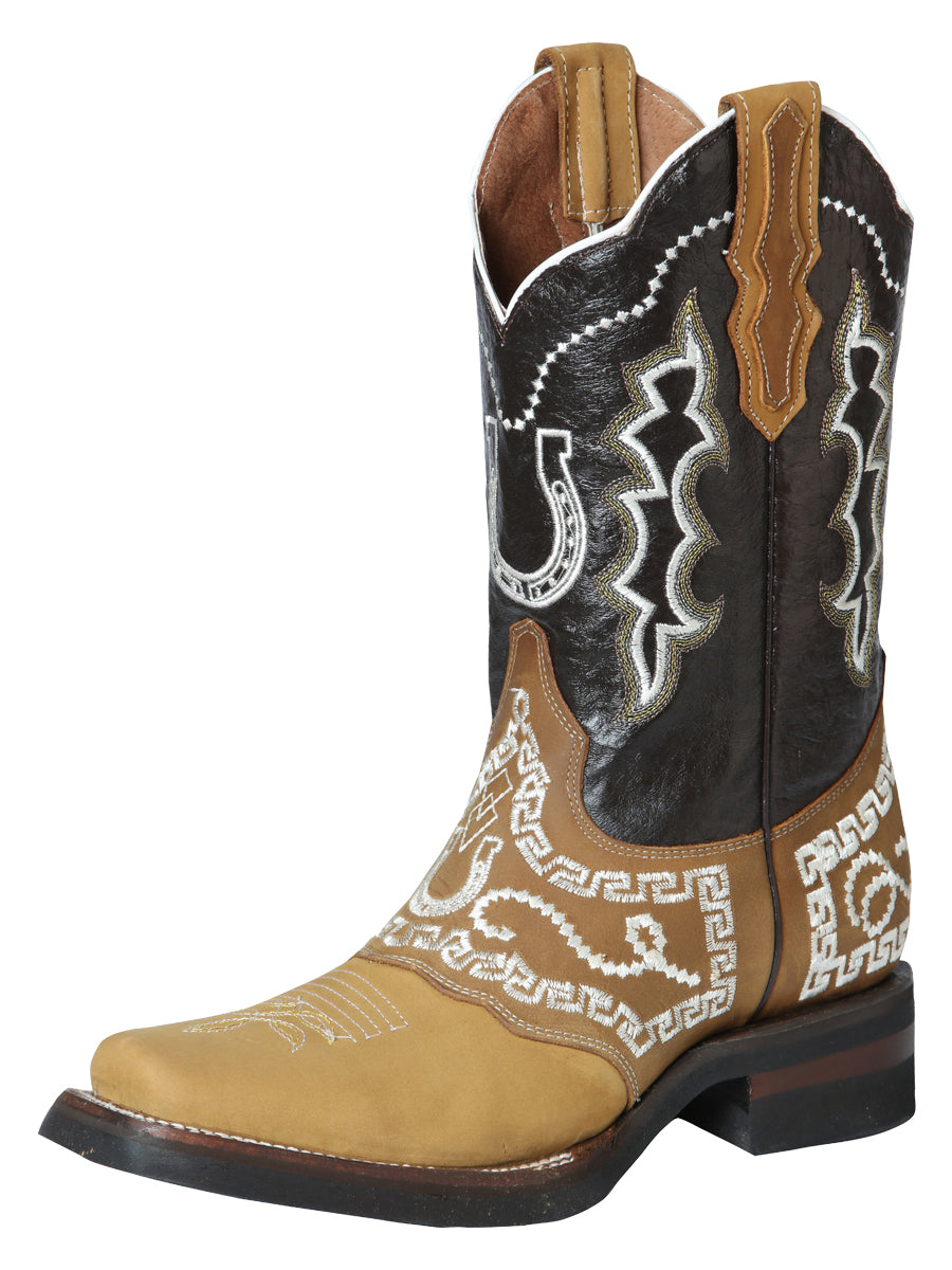El General Rodeo Boot - Honey Nubuck with Embroidery 51111
