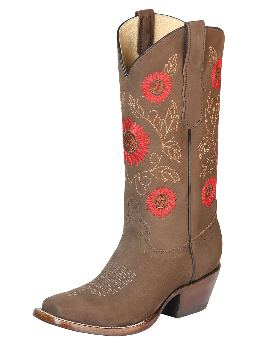 El General Women's Western Boots, Nubuck Leather

 - Camel 51162