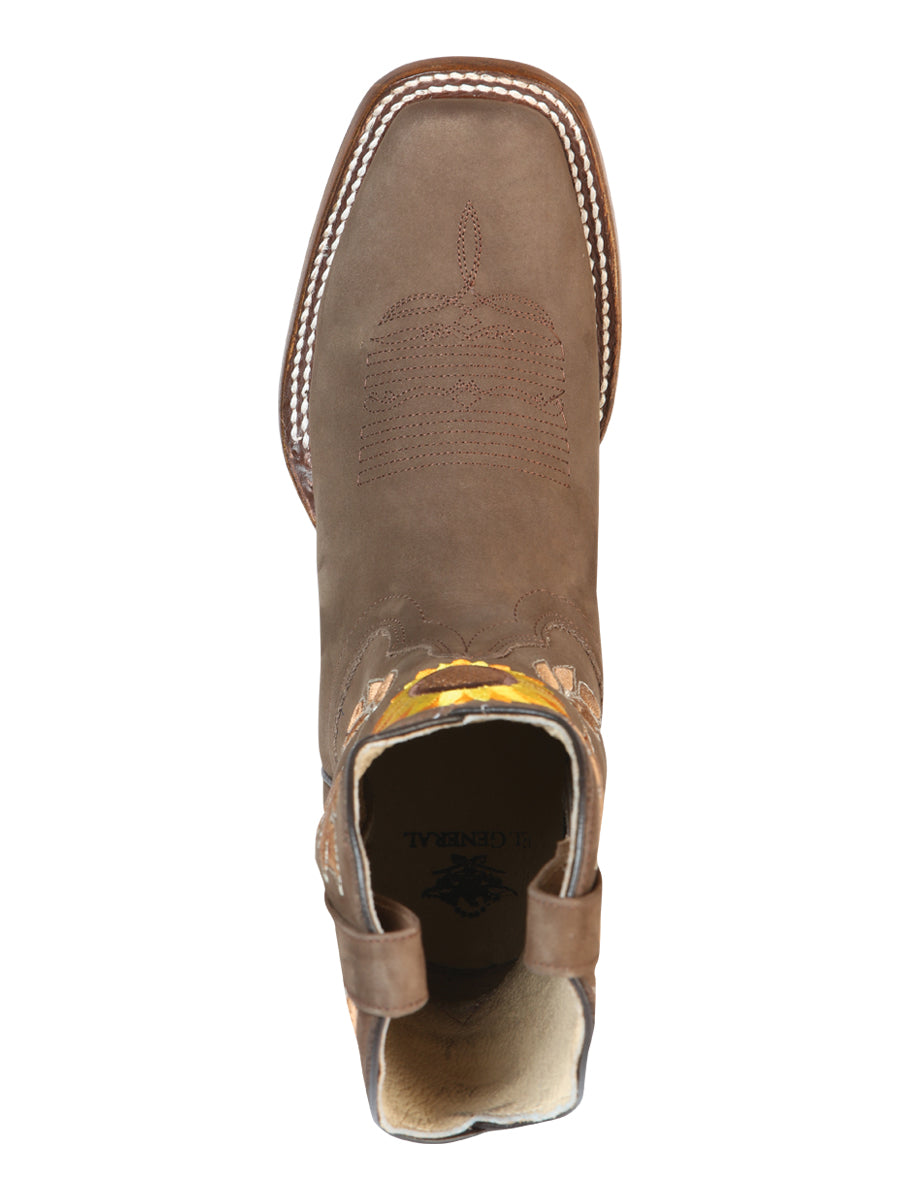 El General Women's Rodeo Boot - Nubuck Camel 51164