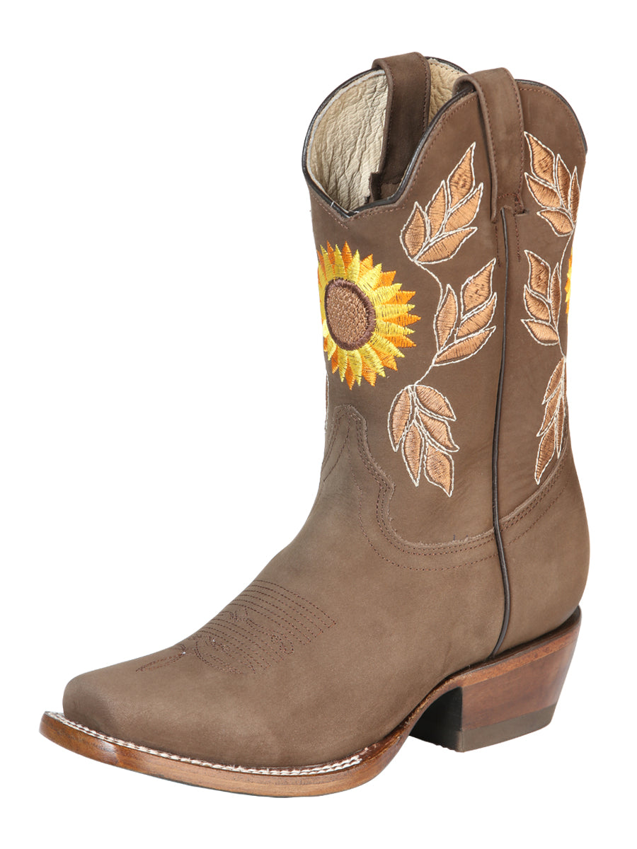 El General Women's Rodeo Boot - Nubuck Camel 51164