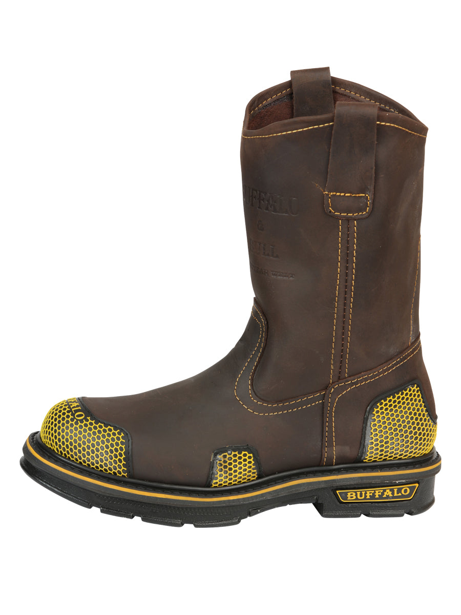 Buffalo &amp; Bull Men's Work Boots - Brown/Yellow 123031