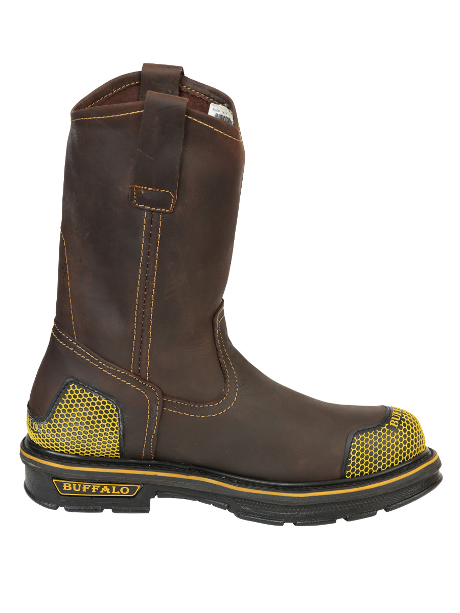 Buffalo &amp; Bull Men's Work Boots - Brown/Yellow 123031