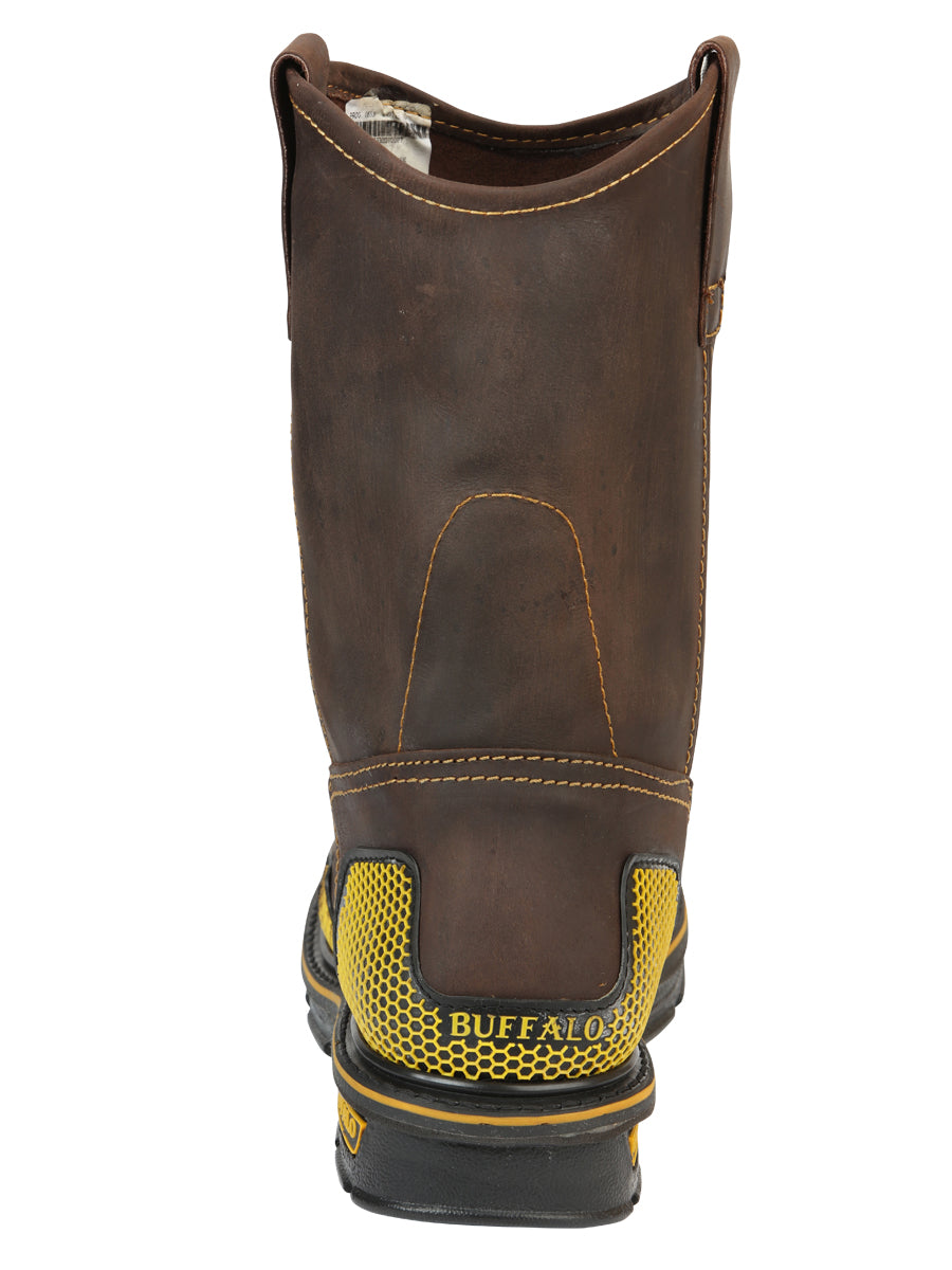 Buffalo &amp; Bull Men's Work Boots - Brown/Yellow 123031