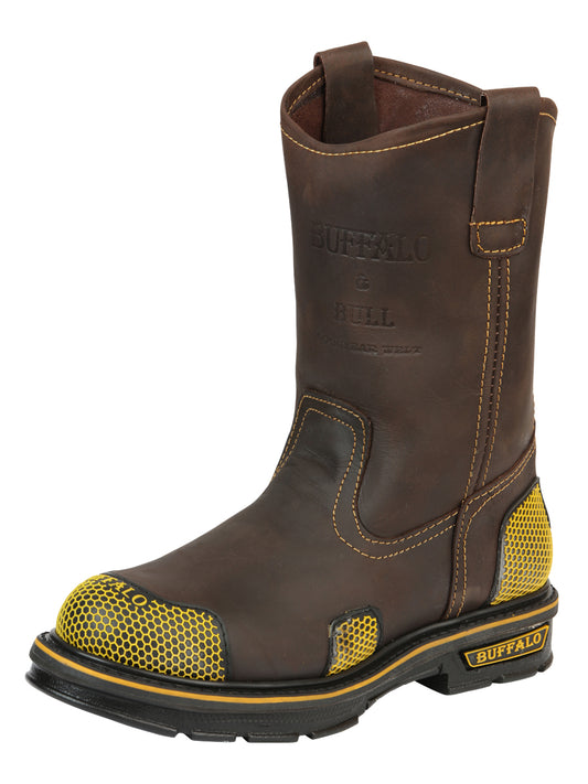 Buffalo &amp; Bull Men's Work Boots - Brown/Yellow 123031
