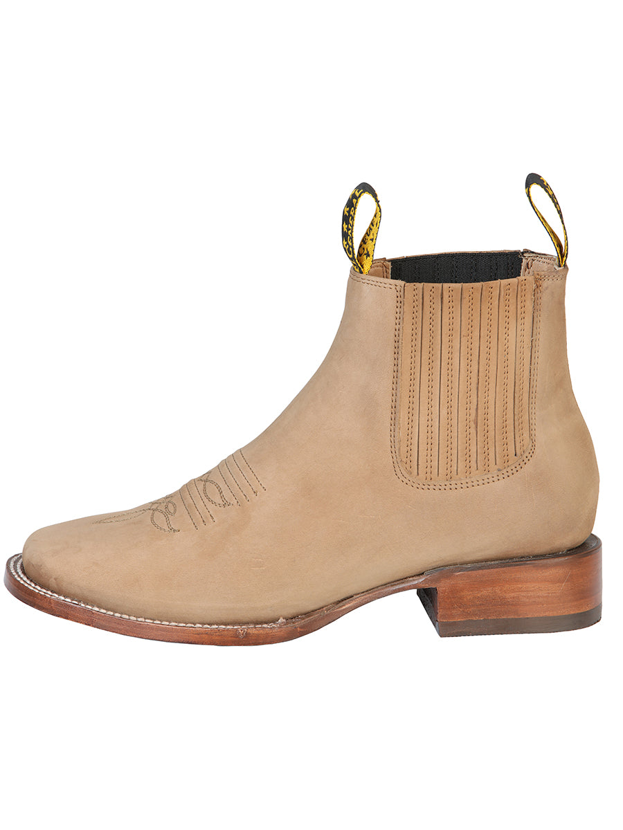The General Square Toe Ankle Boot - Nubuck Sand 126191