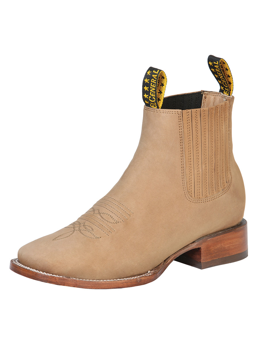 The General Square Toe Ankle Boot - Nubuck Sand 126191