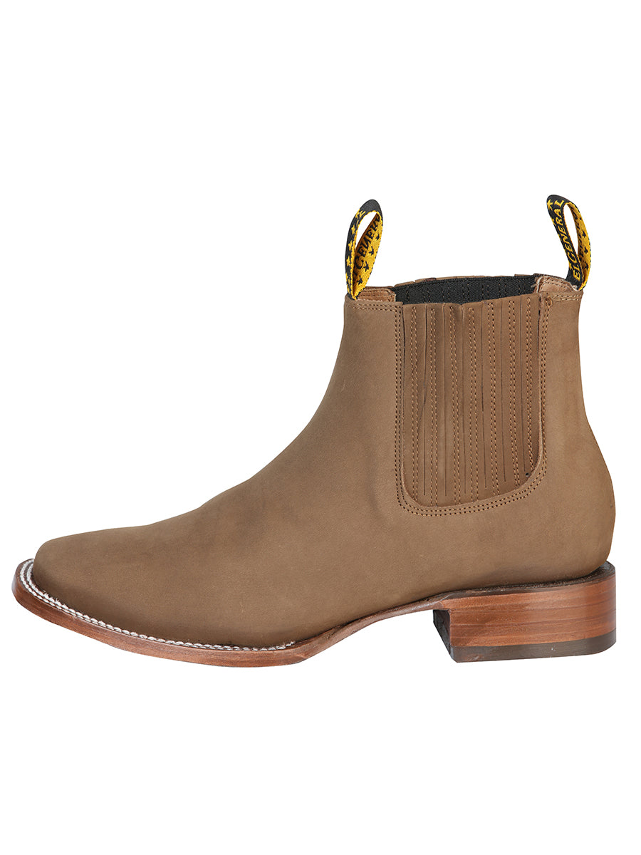 The General Square Toe Ankle Boot - Nobuck Brown 126192