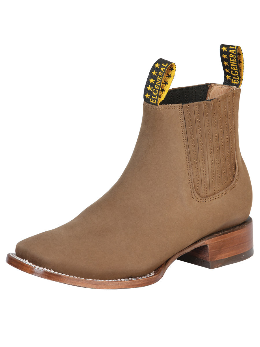 The General Square Toe Ankle Boot - Nobuck Brown 126192