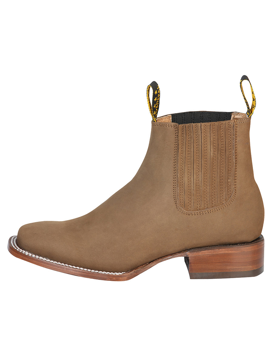 El General Square Toe Ankle Boot - Nobuck Brown 126198