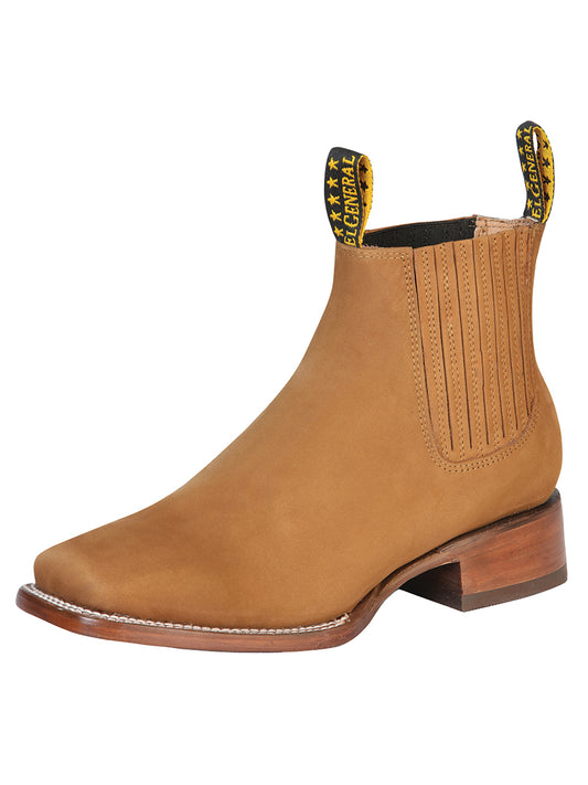 The General Square Toe Ankle Boot - Nobuck Old Gold 126199