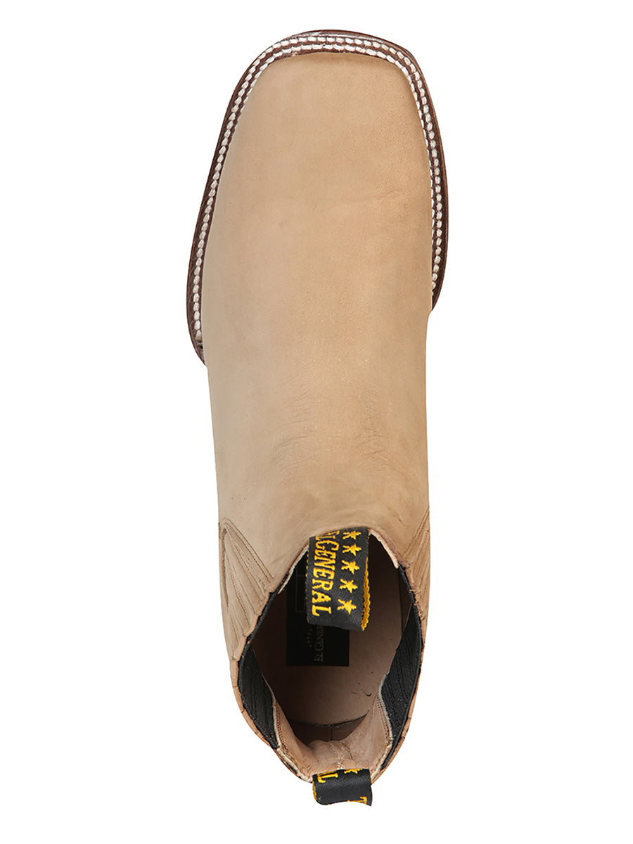 El General Square Toe Ankle Boot - Light Brown Nubuck 126200