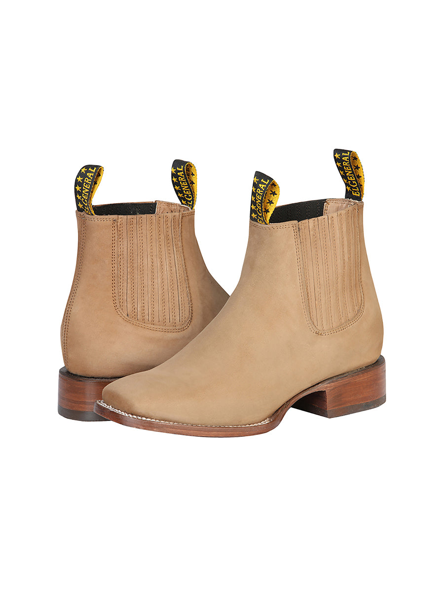El General Square Toe Ankle Boot - Light Brown Nubuck 126200
