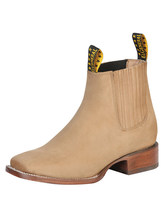El General Square Toe Ankle Boot - Light Brown Nubuck 126200