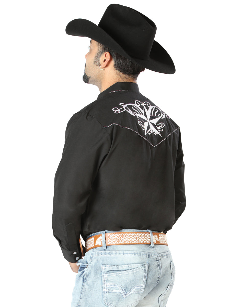 El General Embroidered Western Shirt Black/White 126682