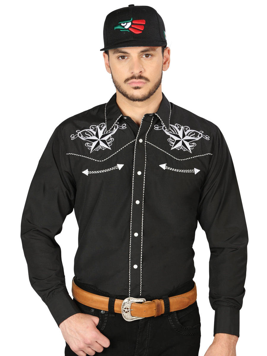 El General Embroidered Western Shirt Black/White 126682