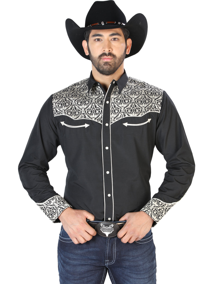 The Lord of the Heavens Embroidery Shirt Black/Beige 126704