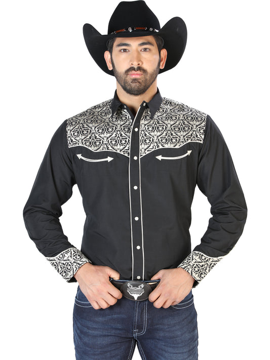 The Lord of the Heavens Embroidery Shirt Black/Beige 126704