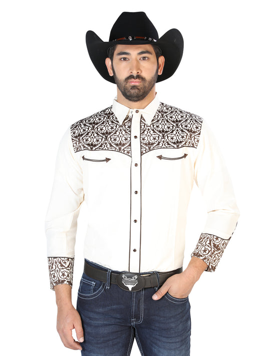 The Lord of the Heavens Embroidery Shirt Beige/Gold 126706