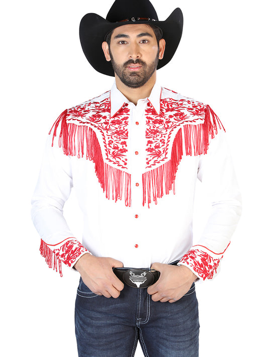 El Señor de los Cielos Embroidered Shirt White/Red 126708