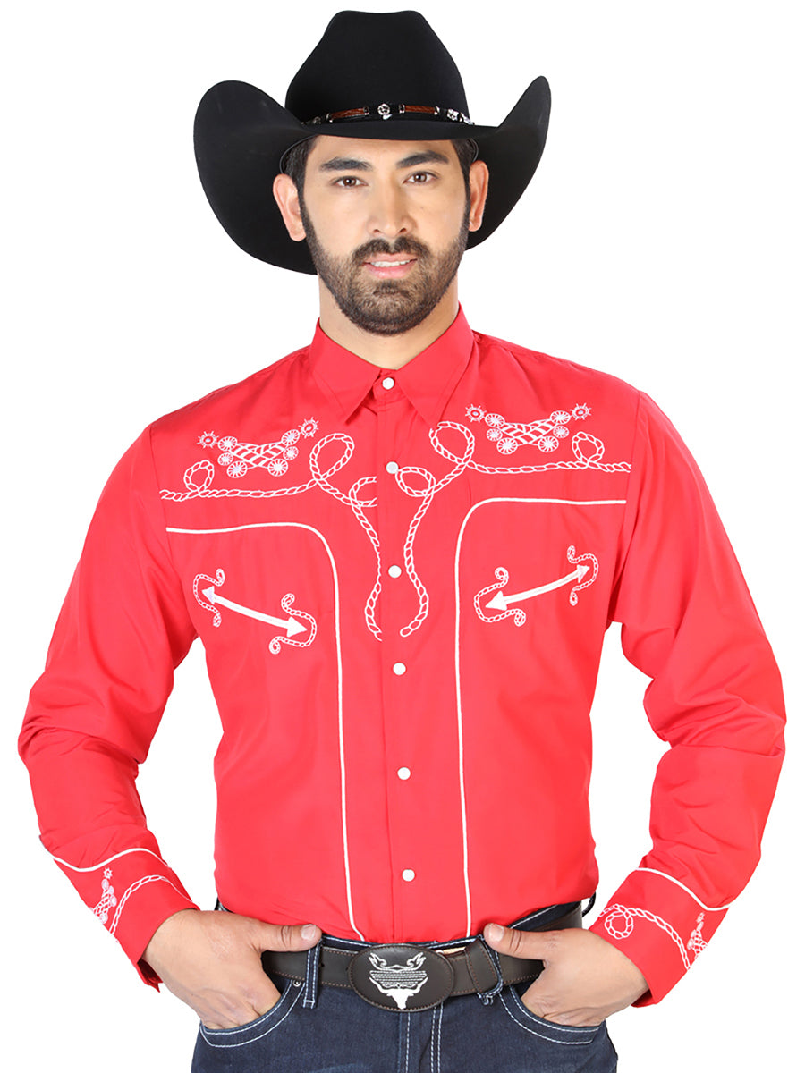 The Lord of the Heavens Embroidered Shirt Red/White 126719
