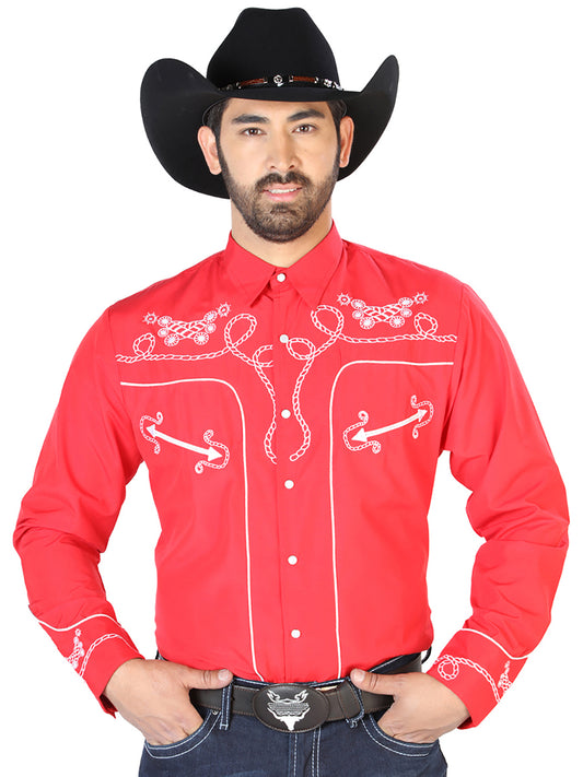 The Lord of the Heavens Embroidered Shirt Red/White 126719