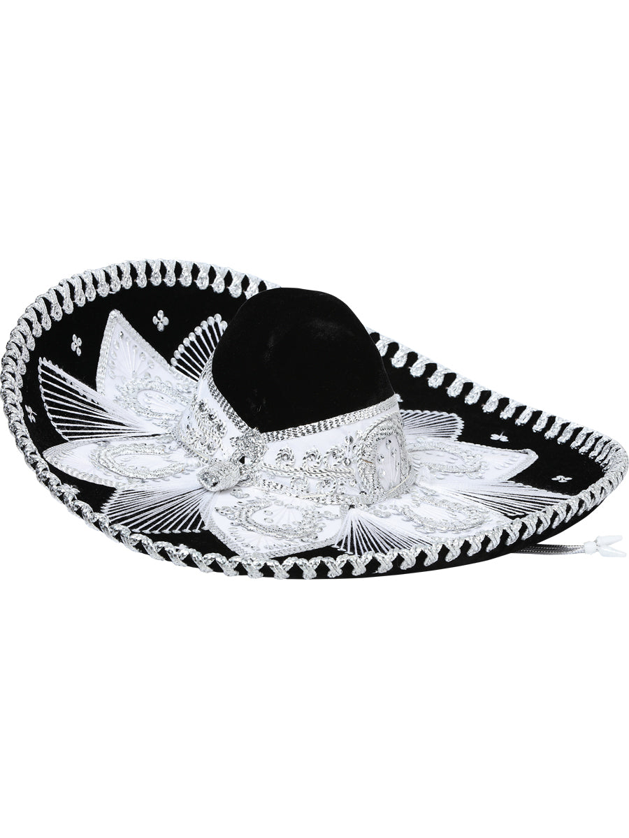 Adult Mexican Charro Hat, Velvet, Black/Silver, 600207