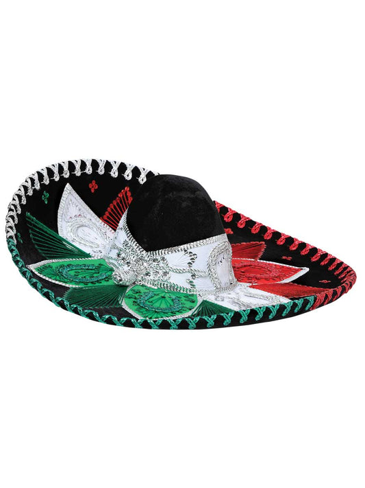 Adult Mexican Charro Hat, Velvet, Tricolor, 600211