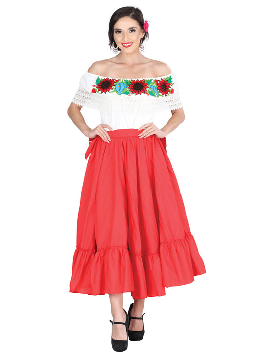 Dancing Skirt Double Layer 100% Cotton Red 601312
