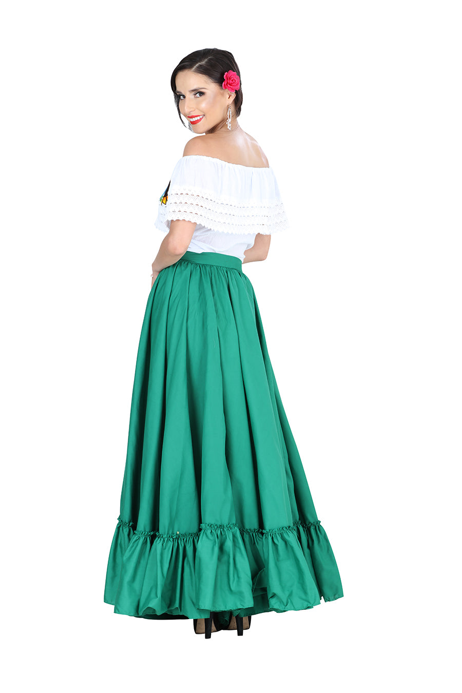 Dancing Skirt Double Layer 100% Cotton Green 601313