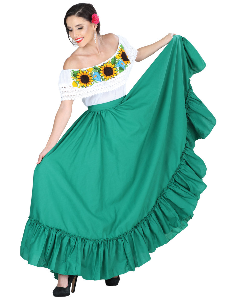 Dancing Skirt Double Layer 100% Cotton Green 601313