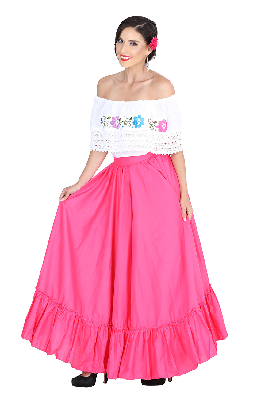 Dancing Skirt Double Layer 100% Cotton Pink 601314