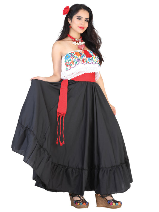 Dancing Skirt Double Layer 100% Cotton Black 601620