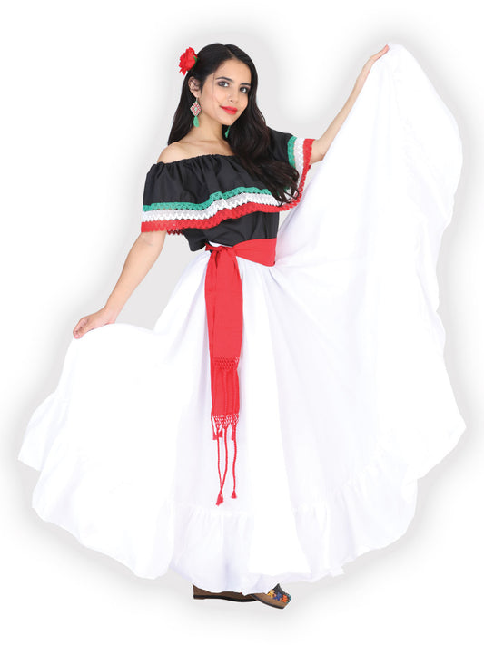 Dancing Skirt Double Layer 100% Cotton White 601632