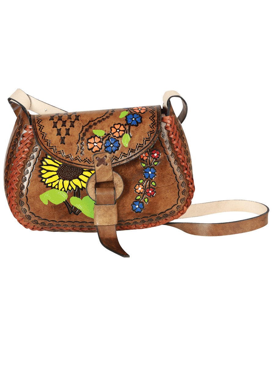 Artisan Handbag, Leather, Brown/Multicolor, 603679