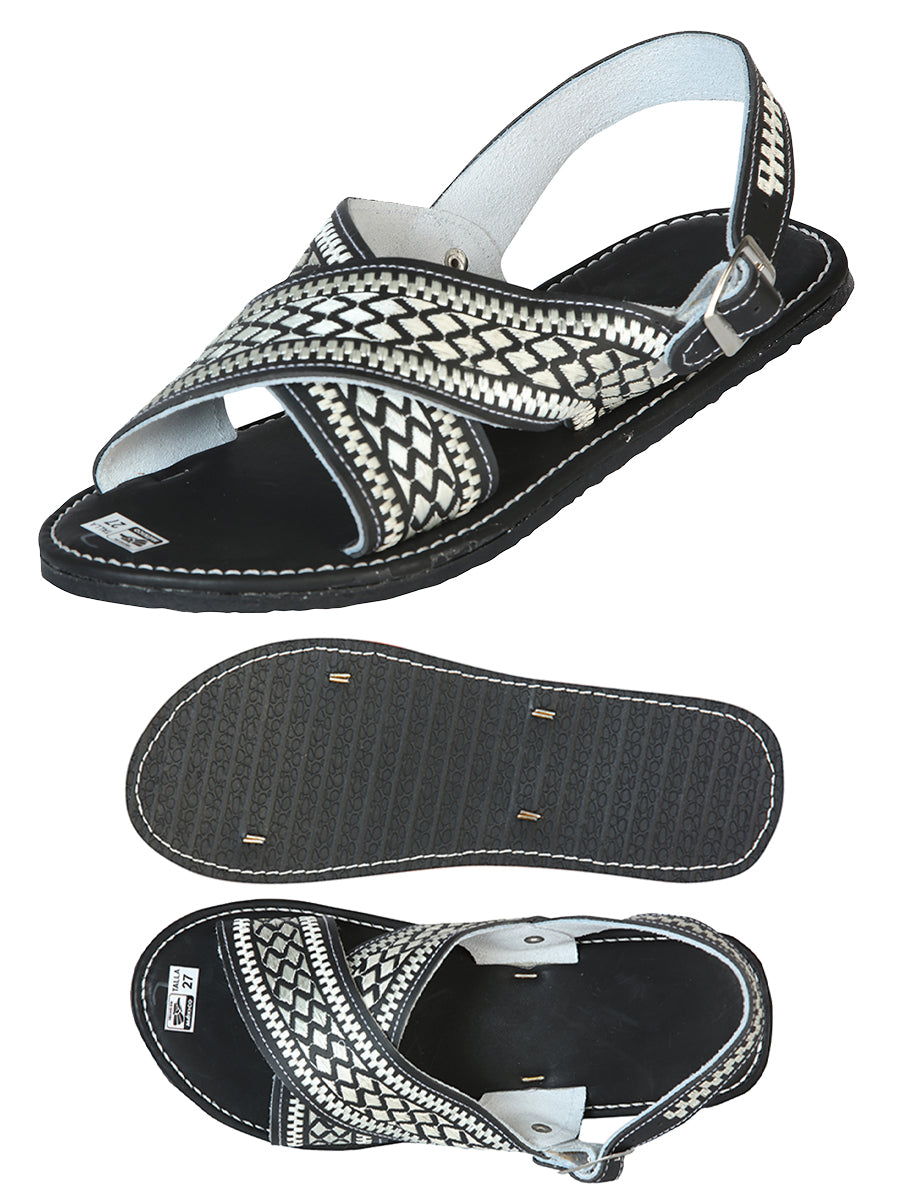 Mexican Artisan Sandals 50% Leather, 50% Synthetic Black 603785