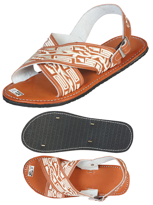 Mexican Artisan Sandals 50% Leather, 50% Synthetic Natural 603787