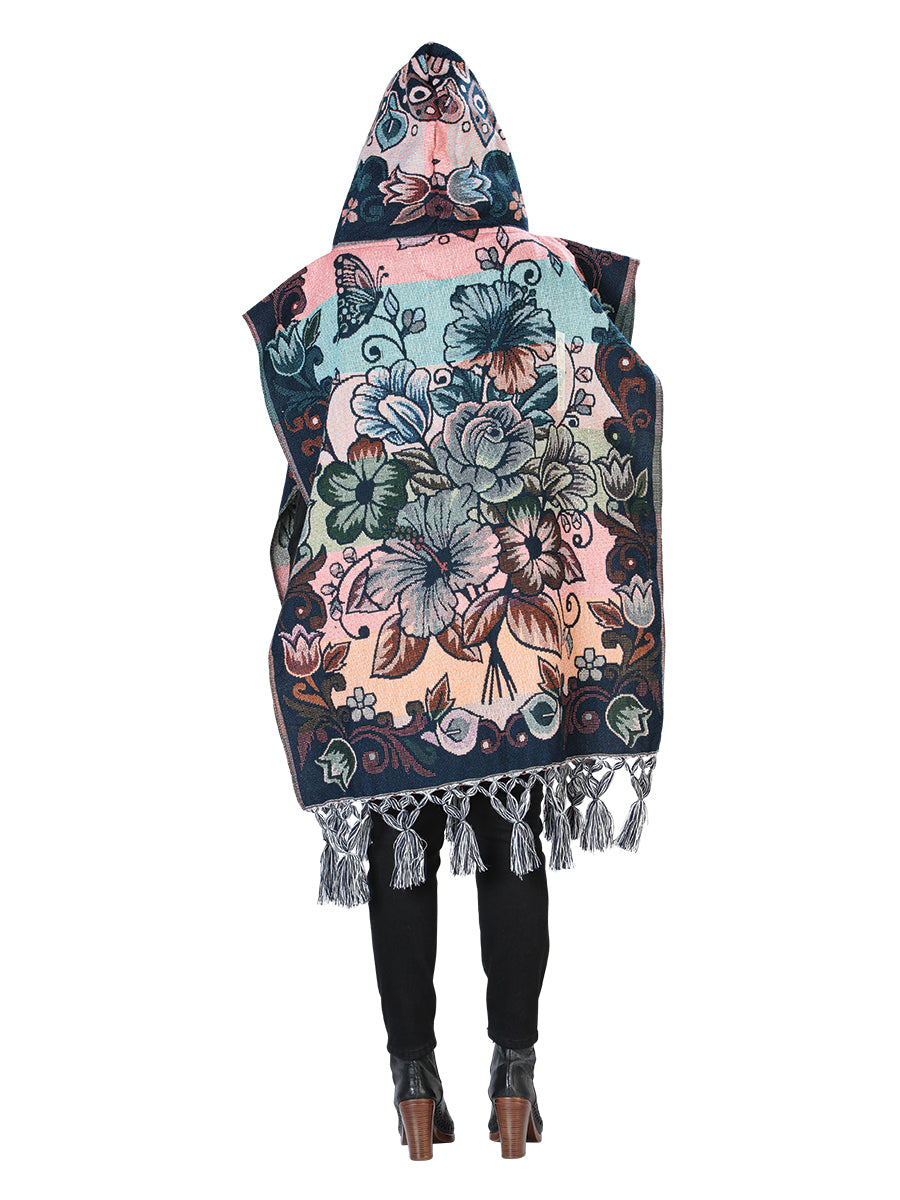 Mexican Artisan Poncho 100% Acrylic Multicolor 603878