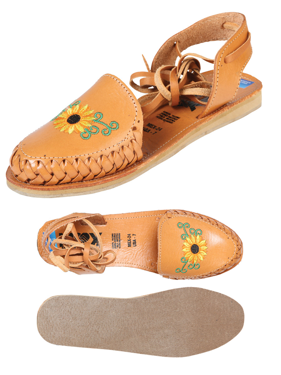 Mexican Artisan Sandals, Leather, Tan, 603920