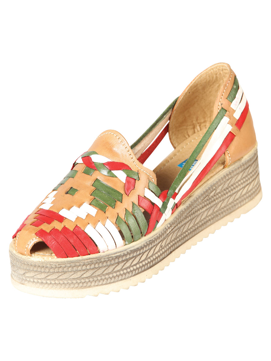 Mexican Artisan Sandals, Leather, Tricolor, 603942