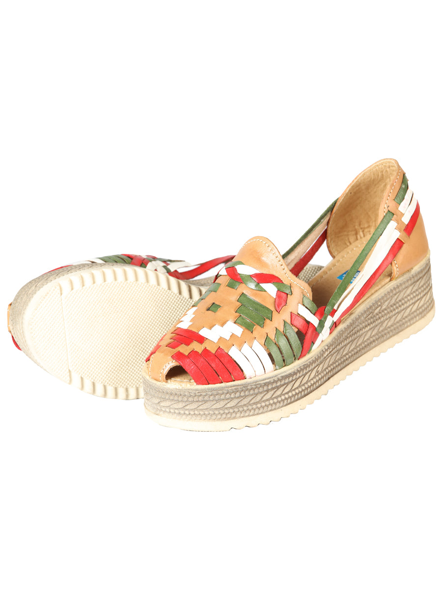 Mexican Artisan Sandals, Leather, Tricolor, 603942