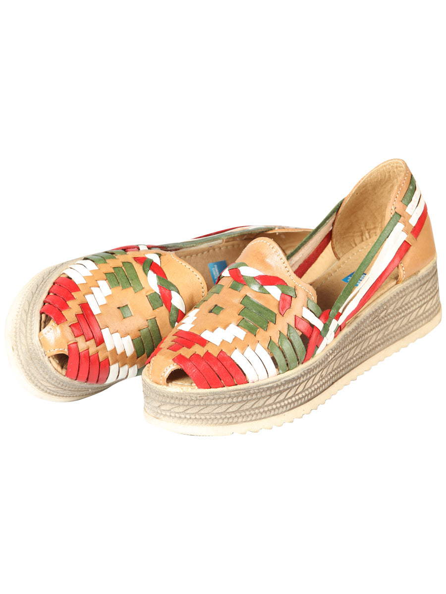 Mexican Artisan Sandals, Leather, Tricolor, 603942