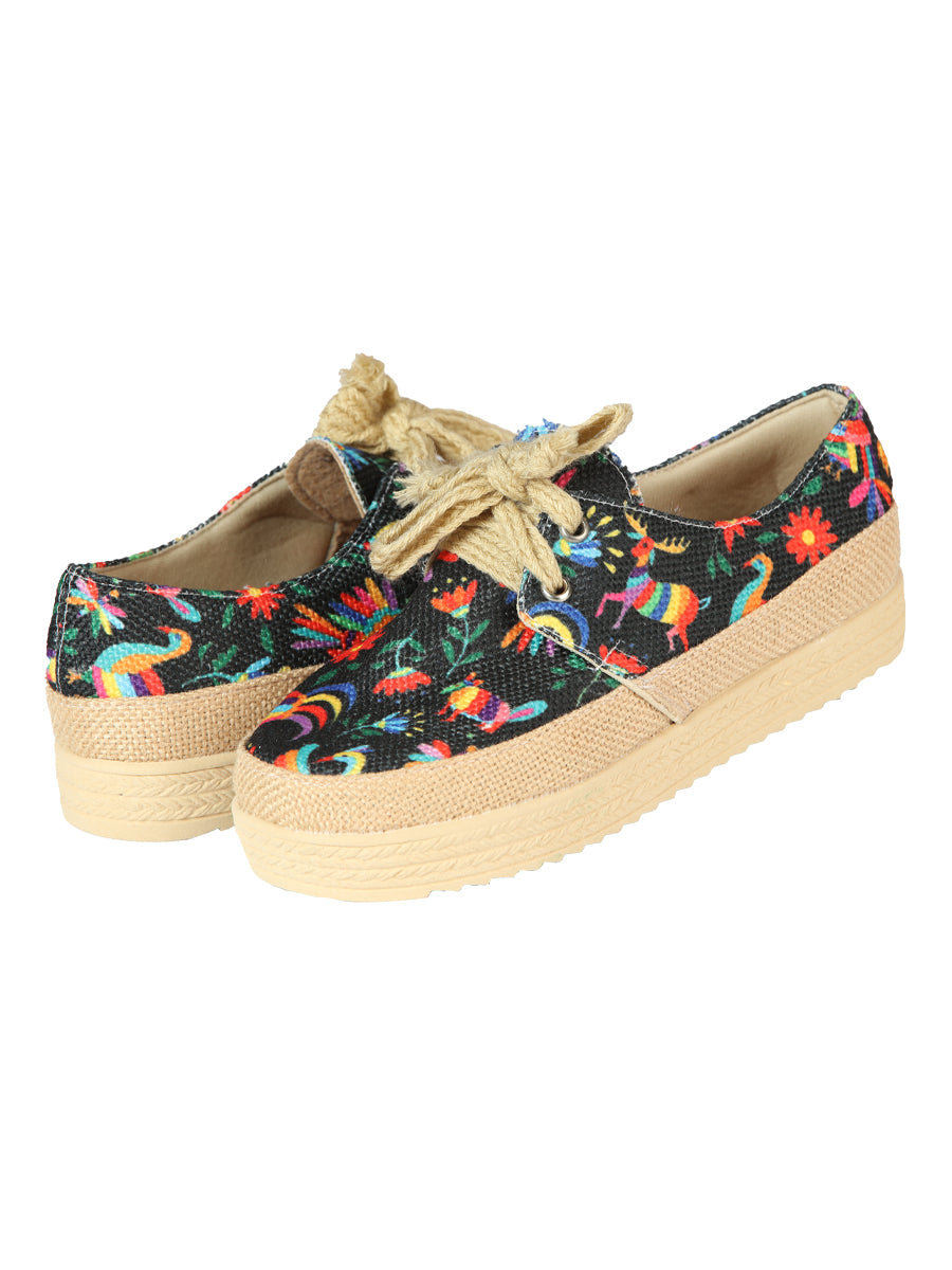 Mexican Artisanal Yute Tennis Shoes, 50% Cotton, 50% Polyester, Multicolor, 603958
